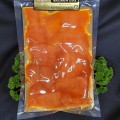 Keta Salmon Lox. Available in 3 oz. & 8 oz. vacuum sealed packages.